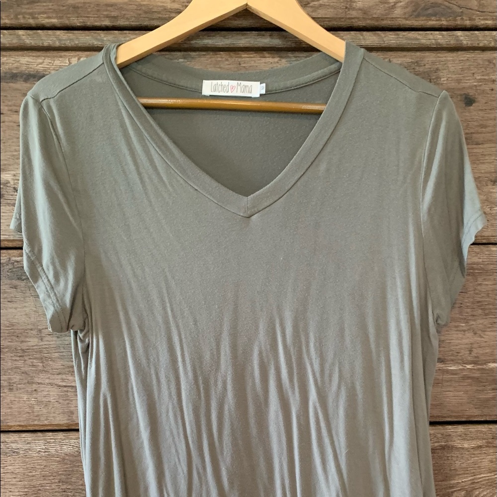 Latched Mama V-Neck Boyfriend Nursing Tee
